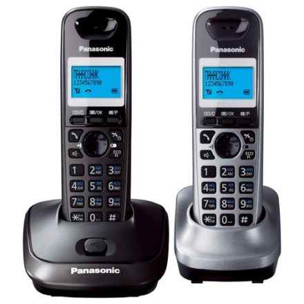 Радиотелефон Panasonic KX-TG2512 RU2 темно-серый металлик/серый металлик