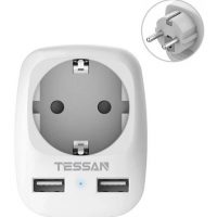 Сетевой фильтр TESSAN TS-611-DE (1 розетка + 2 USB) белый